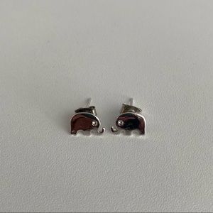 Silver Elephant Stud Earrings